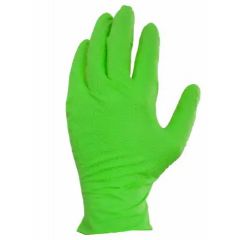 NITRILE GLOVE 9MIL NEON GREEN  TEXTURED POWDER FREE XL 10/100