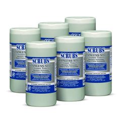 STAINLESS STEEL CLEANER WIPES  9.75 X 10.5 6/CS