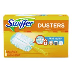 SWIFFER DUSTER KIT DUST LOCK  FIBER 6" HANDLE BLUE/YELLOW  