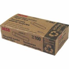 RECYCLED PAPER CLIPS JUMBO SMOOTH SILVER 100 CLIPS/BX