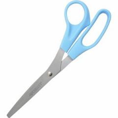 VALUE LINE STAINLESS STEEL STRAIGHT SCISSORS BLUE HANDLE