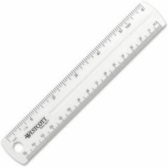 SHATTER RESISTANT PLASTIC RULER STANDARD/METRIC 6" LONG