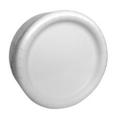COATED PAPER PLATES 9"  DIAMETER WHITE 4/125