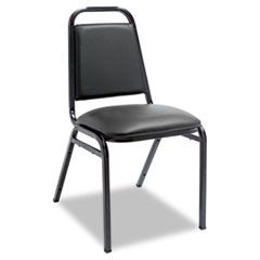 STEEL STACKING CHAIR PADDED  BLACK 4/CS