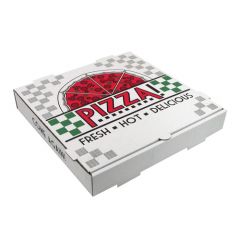 PIZZA BOX 10" WHITE/KRAFT  STOCK PRINT 50/PK
