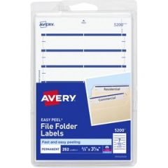 PERMANENT FILE FOLDER LABELS 0.69X3.44 BLUE 252/PK (5200)