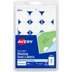 PERMANENT MAILING SEALS 1" 600/PK