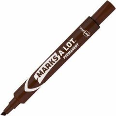 MARKS A LOT PERMANENT MARKER BROAD CHISEL TIP BROWN 12/PK