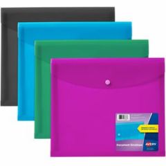 DOCUMENT HOLDER ENVELOPE 4 COLOR 4/PK