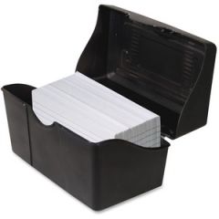 PLASTIC INDEX CARD FILE HOLDS 300 3X5 CARDS 5.63X3.63X3.63