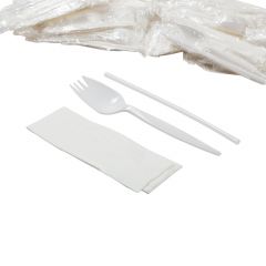 CUTLERY KIT 3 IN 1 PP MEDIUM  WEIGHT PP (SPORK, NAPKIN, MS) 