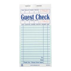 GUEST CHECK 1-PART 16-LINE  GREEN 50/100 