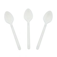 TEASPOON HEAVY WEIGHT WHITE PP  1000/CS