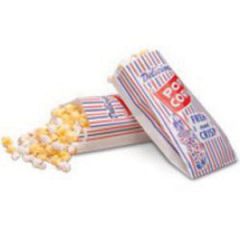 PINCH BOTTOM PAPER POPCORN BAG  4X1.5X8 BLUE/RED/WHITE 