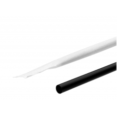 WRAPPED STIR STRAW 5.75" BLACK  10/1000