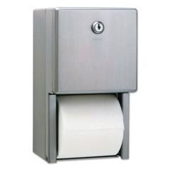 BATH TISSUE DISPENSER STANDARD  TWO ROLL STAINLESS STEEL