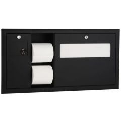 RECESSED TOILET TISSUE/SEAT  COVER DISPENSER/WASTE DISPOSAL 