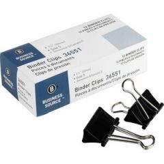 BINDER CLIP MEDIUM 1.3"x.63" 1 DOZEN/BOX