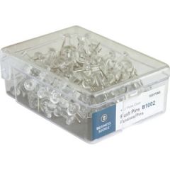 PUSH PINS 0.5" HEAD CLEAR 100/BX