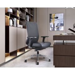 TASK/EXECUTIVE CHAIR LEATHER  SEAT LEATHER BACK BLACK