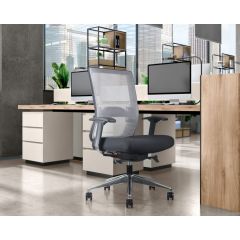 TASK/EXECUTIVE CHAIR FABRIC  SEAT MESH BACK GRAY
