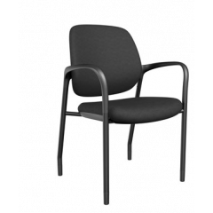 FLITE 2.0 STACKING CHAIR  ARMLESS GLIDES BLACK