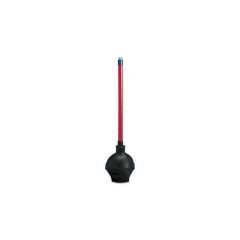 TOILET PLUNGER PLASTIC HANDLE 18" RED/BLACK 6/CS