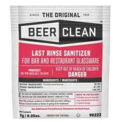 [*][*] BEER CLEAN LAST RINSE GLASS  SANITIZER POWDER .25oz PACKET