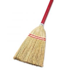 CORN FIBER LOBBY BROOM 39"  LENGTH RED 12/CS