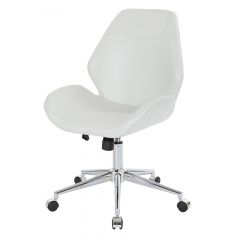 OFFICE CHAIR BUCKET SEAT  5-PRONG CHROME BASE WHITE