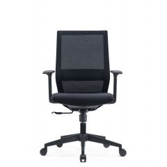 TASK CHAIR MESH BACK CLOTH  SEAT WITH ARMRESTS BLACK