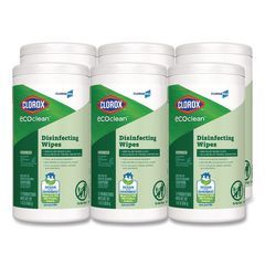 ECOCLEAN DISINFECTING WIPES  1PLY 8X7 UNSCENTED WHITE 6/75