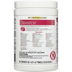 DISPATCH CLEANER DISINFECTANT  TOWELS 6 3/4x8 150 WIPES 