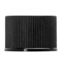 PLASTIC RIBBED SKIRT LID BLACK  20-410 NECK FINISH 