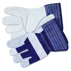 SPLIT LEATHER PALM GLOVES LARGE, GRAY 12PAIR/PK