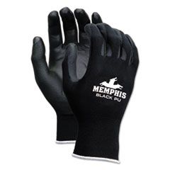 MCR SAFETY ECONOMY PU COATED  WORK GLOVES BLACK X LARGE 1/DZ