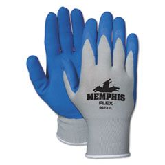 SEAMLESS NYLON KNIT GLOVES LARGE BLUE GRAY