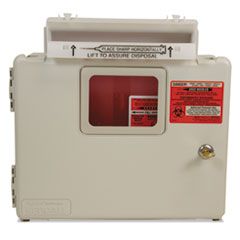 IN ROOM LOCKING WALL MOUNT  SHARPS CONTAINER CABINENT 