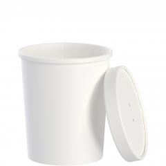 PAPER FOOD CONTAINER WITH LID  32 OZ WHITE 250/CS