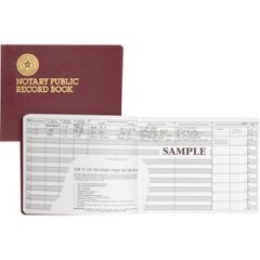NOTARY PUBLIC RECORD BOOK 10 COLUMN 10.5X8.25 FORMAT MAROON