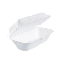 FOAM HINGED HOAGIE CONTAINER  1-COMPARTMENT WHITE 9x5 500/CS