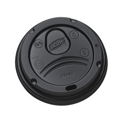 TRAVEL HOT CUP LID 12-20oz  BLACK 10/100