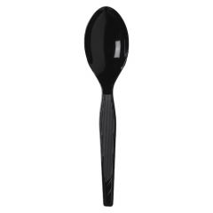 SPOON MEDIUM WEIGHT POLYSTYRENE DENSE PK 6" BLACK