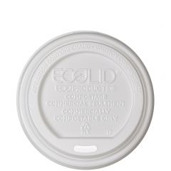 COMPOSTABLE HOT CUP LID  10-20oz WHITE 800/CS