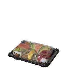 SUSHI TRAY WITH LID 5x7x1.25 BLACK 600/CS