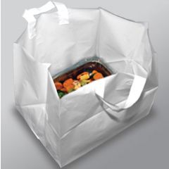UNPRINTED TAKEOUT BAG WITH  LOOP HANDLE 14x11.5x12 3MIL 