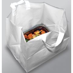 UNPRINTED TAKE OUT BAG WITH  LOOP HANDLE 22x14 3MIL WHITE 
