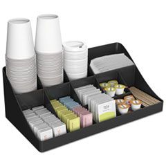11-COMPARTMENT COFFEE  CONDIMENT ORGANIZER BLACK