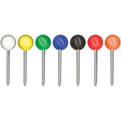 MAP TACKS PLASTIC ASSORTED COLORS .38 100/BX