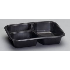 OVEN READY TRAY 3 COMPARTMENT 6x8.5x1.5 BLACK 250/CS